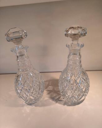 Due bottiglie decanter in cristallo da collezione 