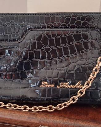  Love Moschino – Pochette Stampa Cocco Nera con Tr