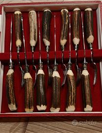 set posate manico in corno