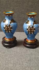 coppia vasetti cloisonne vintage
