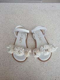 sandali estivi bambina in pelle bianca Oca-Loca 22