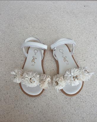 sandali estivi bambina in pelle bianca Oca-Loca 22