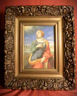 DIPINTO SU CARTA SANTA CATERINA D’ALESSANDRIA 1700