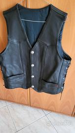 Gilet in pelle vera con pech harley