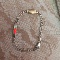 bracciale in argento 925 con placca in oro 750