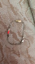 bracciale in argento 925 con placca in oro 750