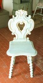 antica sedia tirolese rivisitata shabby chic