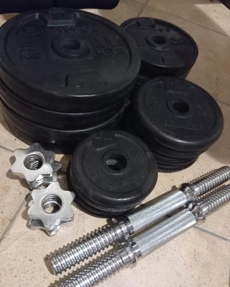 Set panca bilanciere manubri