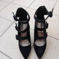 paia scarpe nere camoscioNUOVE n.37-belle/stupende