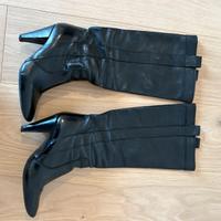 Stivali in vera pelle nera nr. 38