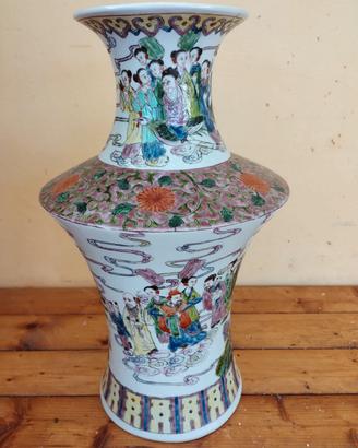 Vaso cinese Famiglia Rosa vintage. Con marchio.