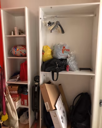 Armadio angolare componibile senza ante