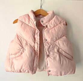 Gilet Piumino Smanicato Bambina - Rosa Pastello
