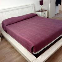 letto matrimoniale in legno bianco, poro aperto