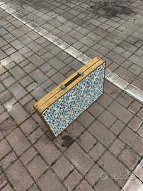 Tavolino in metallo da campeggio Vintage