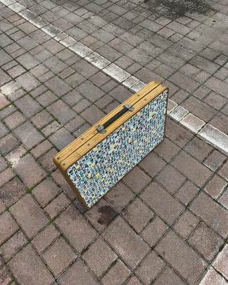 Tavolino in metallo da campeggio Vintage