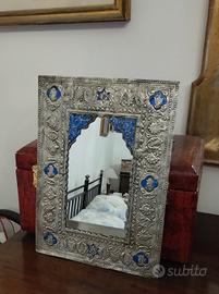 Antico specchio persiano foglia argento