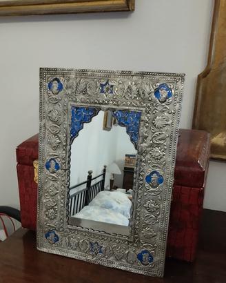Antico specchio persiano foglia argento