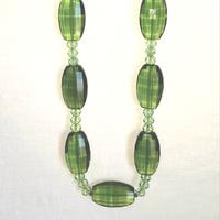 Collana Fashion in vetro verde trasparente