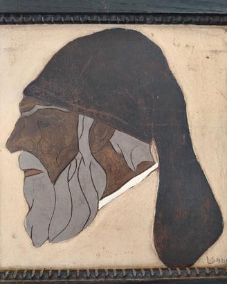 ANTICO QUADRO COSTUMI SARDI  CORNICE INTAGLIATA