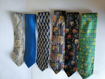 6 cravatte seta Loris Azzaro & C.