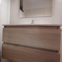 Mobile lavabo bagno con specchio e due cassetti