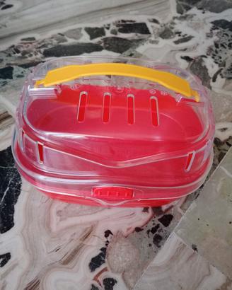 Gabbia criceto con pallina e trasportino.
