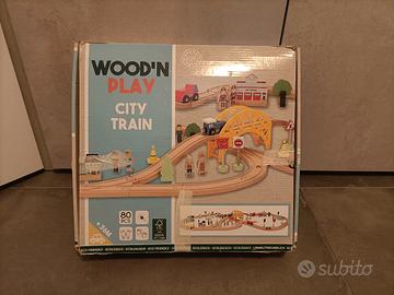 wood'n play city train trenino magnetico 