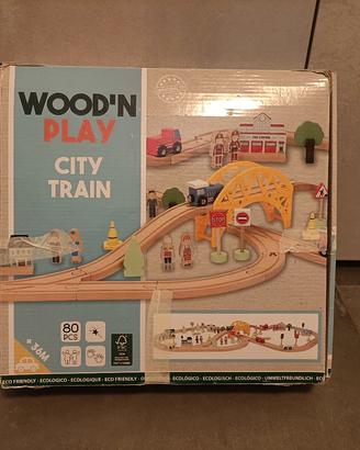 wood'n play city train trenino magnetico 