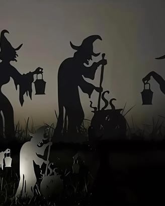 2D 3 Pezzi Decorazione Streghe Acrilico Halloween
