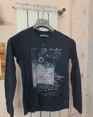 T-shirt manica lunga blu