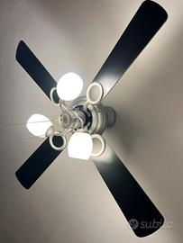 Lampadario con pale e punto luce