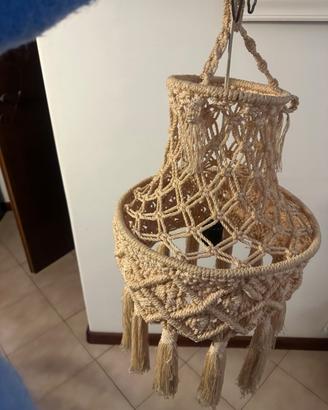 Lampada a sospensione in corda