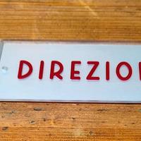 DIREZIONE targa tabella insegna 1960-'70 ORIGINALE