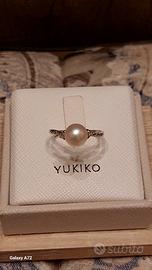anello YUKIKO oro bianco 18 k perla e diamanti 