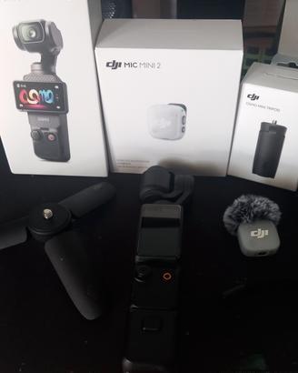 dji osmo pocket 3 con accessori  e microfono 