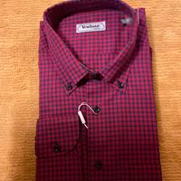 Camicia artigianale uomo a quadretti rosso e blu