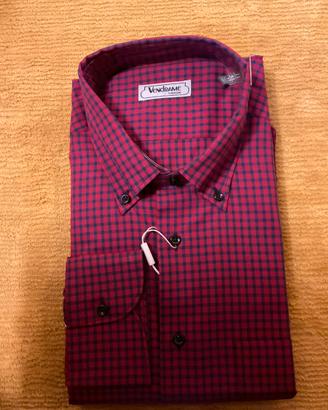 Camicia artigianale uomo a quadretti rosso e blu