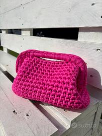 Clutch “Prosecco” fucsia fatta a mano – foderata