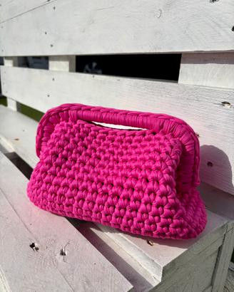 Clutch “Prosecco” fucsia fatta a mano – foderata