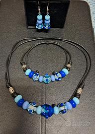 Set completo Collana Bracciale orecchini artigiana