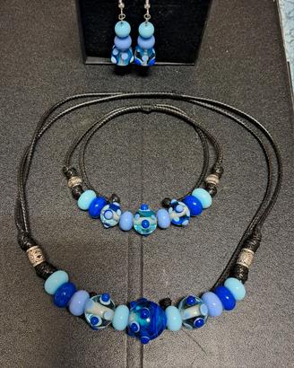 Set completo Collana Bracciale orecchini artigiana
