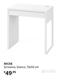 Scrivania ikea bianca Micke 73x50 con cassetto