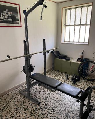 Panca multifunzuone + pesi