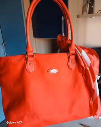 Borsa BRIC'S originale shopper corallo + foulard