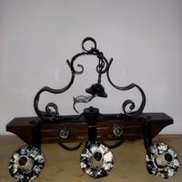 Lampadario trave ferro battuto vintage