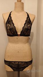 Aubade NUOVO reggiseno e perizoma nero Tg. S/M