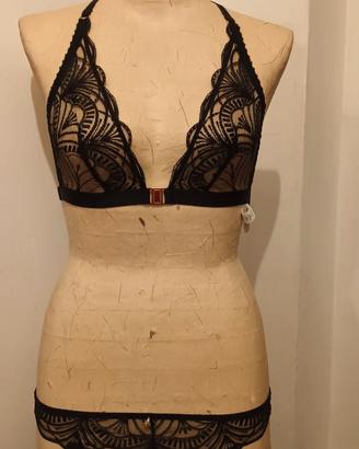 Aubade NUOVO reggiseno e perizoma nero Tg. S/M