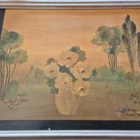 Quadro Fiori in vaso con alberi