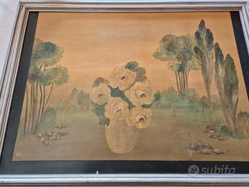Quadro Fiori in vaso con alberi